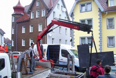 Anlieferung einer Küchenarbeitsplatte